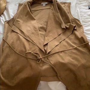 Tan faux suede vest